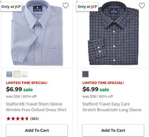 Deals Finders | JCPenney : Stafford Men’s Dress Shirts From $6.99 ...