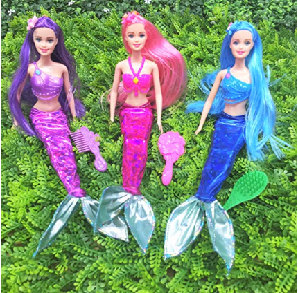 Amazon : Mermaid Princess Doll Pack for Little Girl's Toy and Play Gift ...