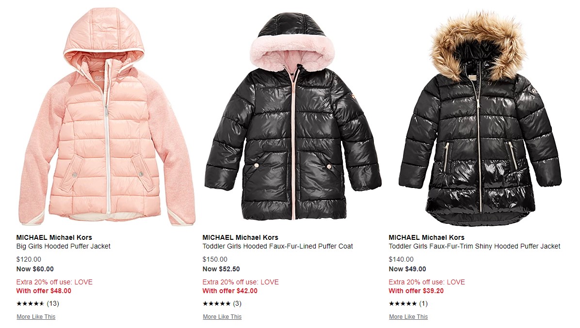 michael kors coats for toddlers