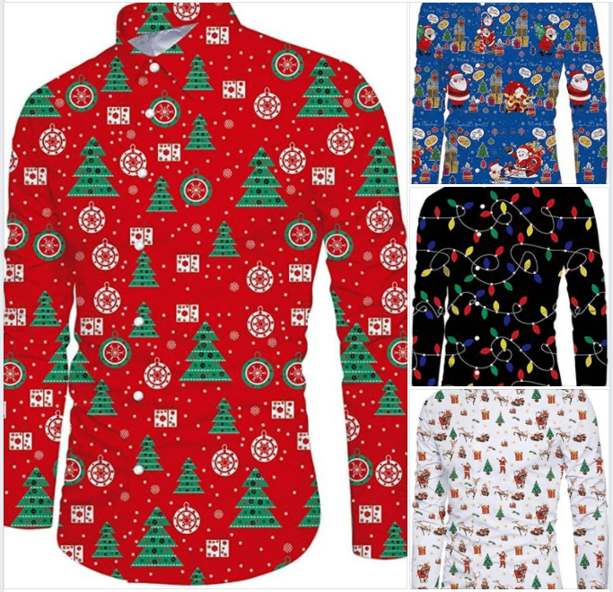 Amazon: 70% OFF on Men's Santa Claus Long Sleeve Shirt - Deals Finders
