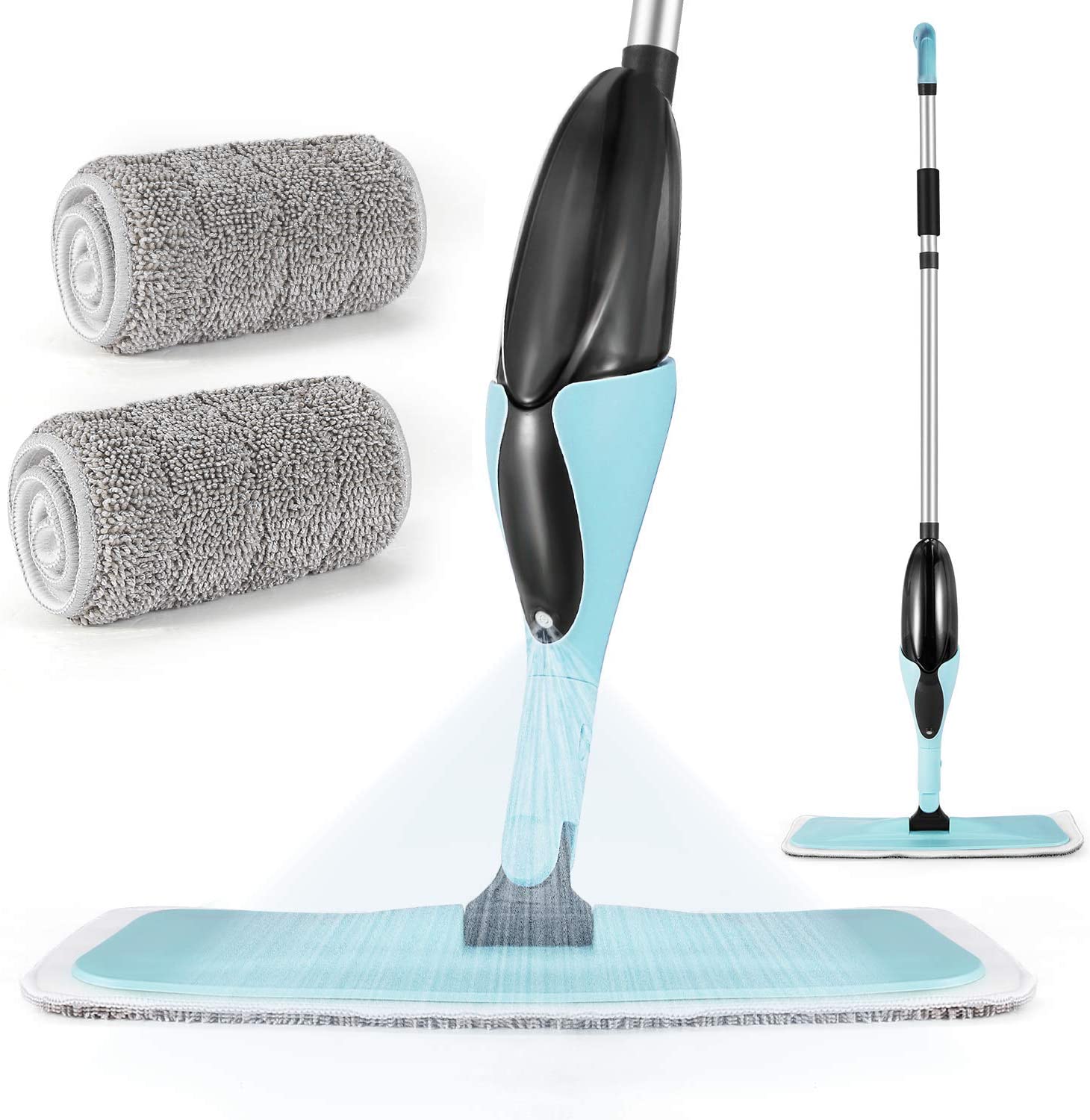 Hardwood Floor Mop with 2 Washable Pads and 500ml Refillable Bottle MP41 360° Microfiber Wet Dry Mop for Home Hardwood/Office Floor Cleaning MOOSOO Spray Mop 