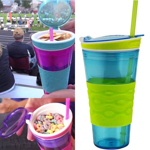 Travel Snack & Drink Cup With Straw
