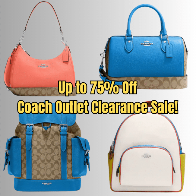 Coach Outlet clearance sale has prices slashed up to 75% off