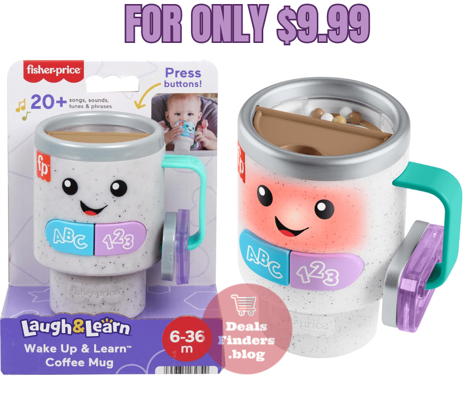  Fisher-Price Laugh & Learn Baby & Toddler Toy Wake Up & Learn Coffee  Mug with Lights Music and Learning Content for Ages 6+ Months : Toys & Games