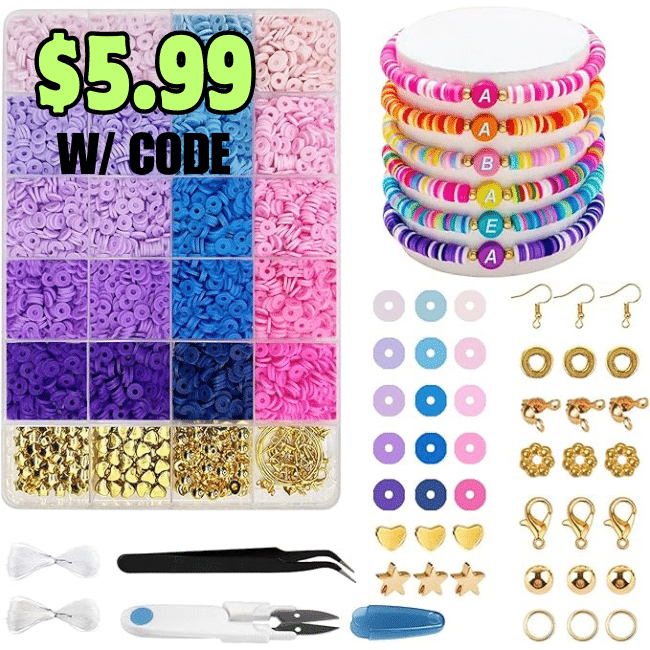 2500PCS Clay Beads for Friendship Bracelet Making Kit - Deals Finders