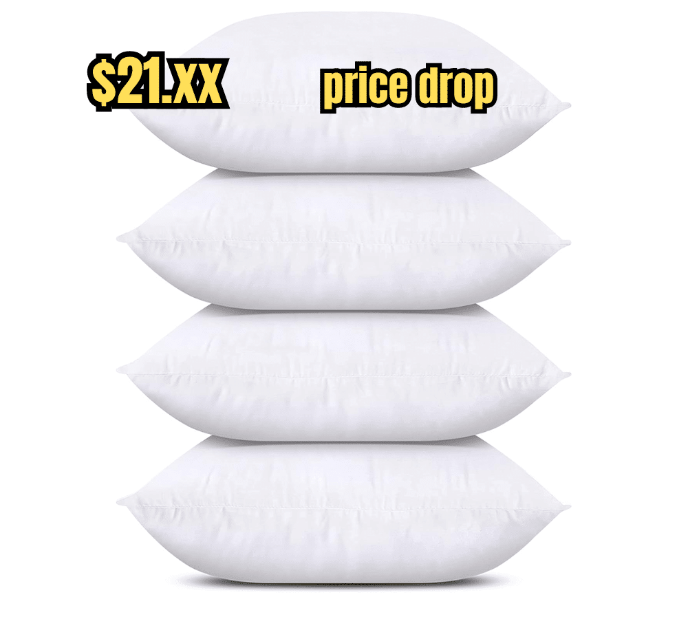 Utopia Bedding Throw Pillows (Set of 4, White), 16 x 16 Inches Pillows for  Sofa, Bed and couch Decorative Stuffer Pillows
